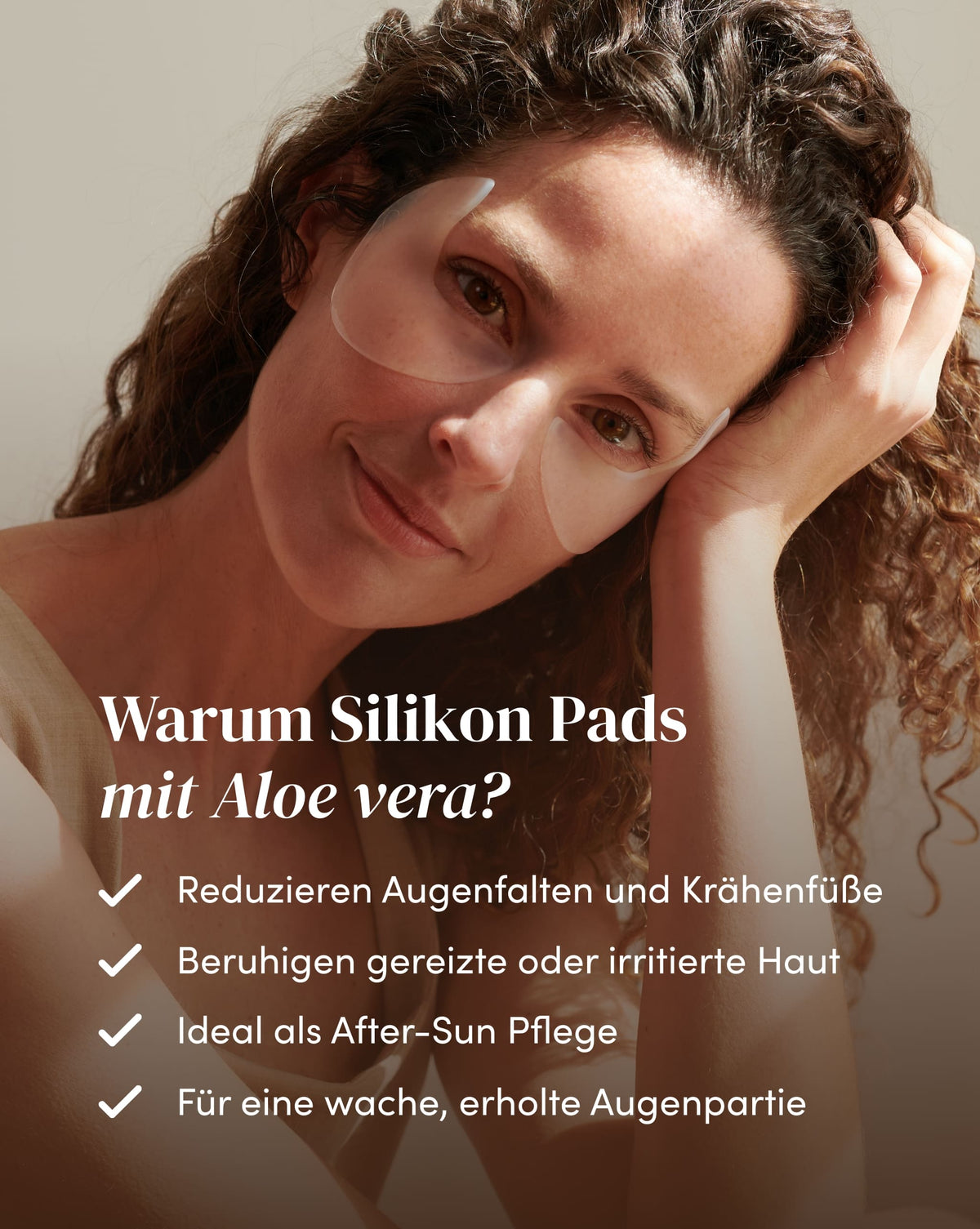 Augenpads mit Aloe vera auf der Schläfenpartie zur Reduzierung von Augenfalten und Krähenfüße