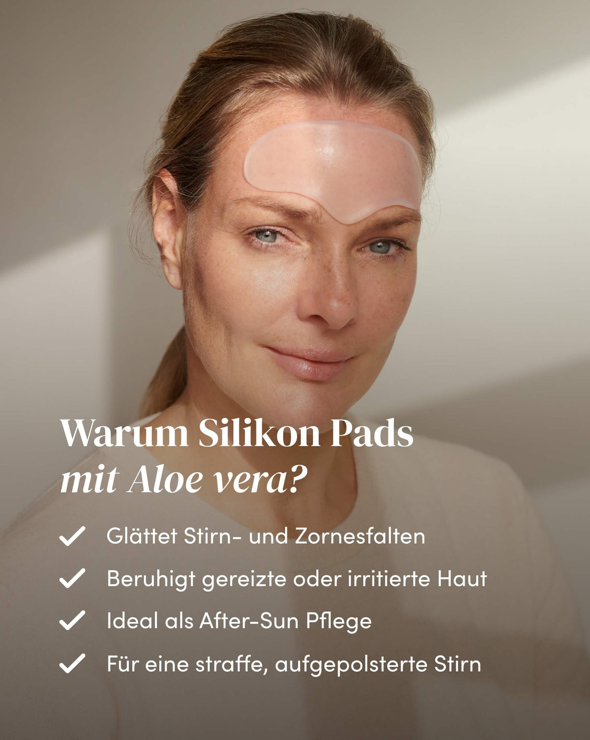 Stirn Pad mit Aloe vera für die Stirnpartie zur Reduzierung von Stirn- und Zornesfalten und Beruhigung irritierter Haut
