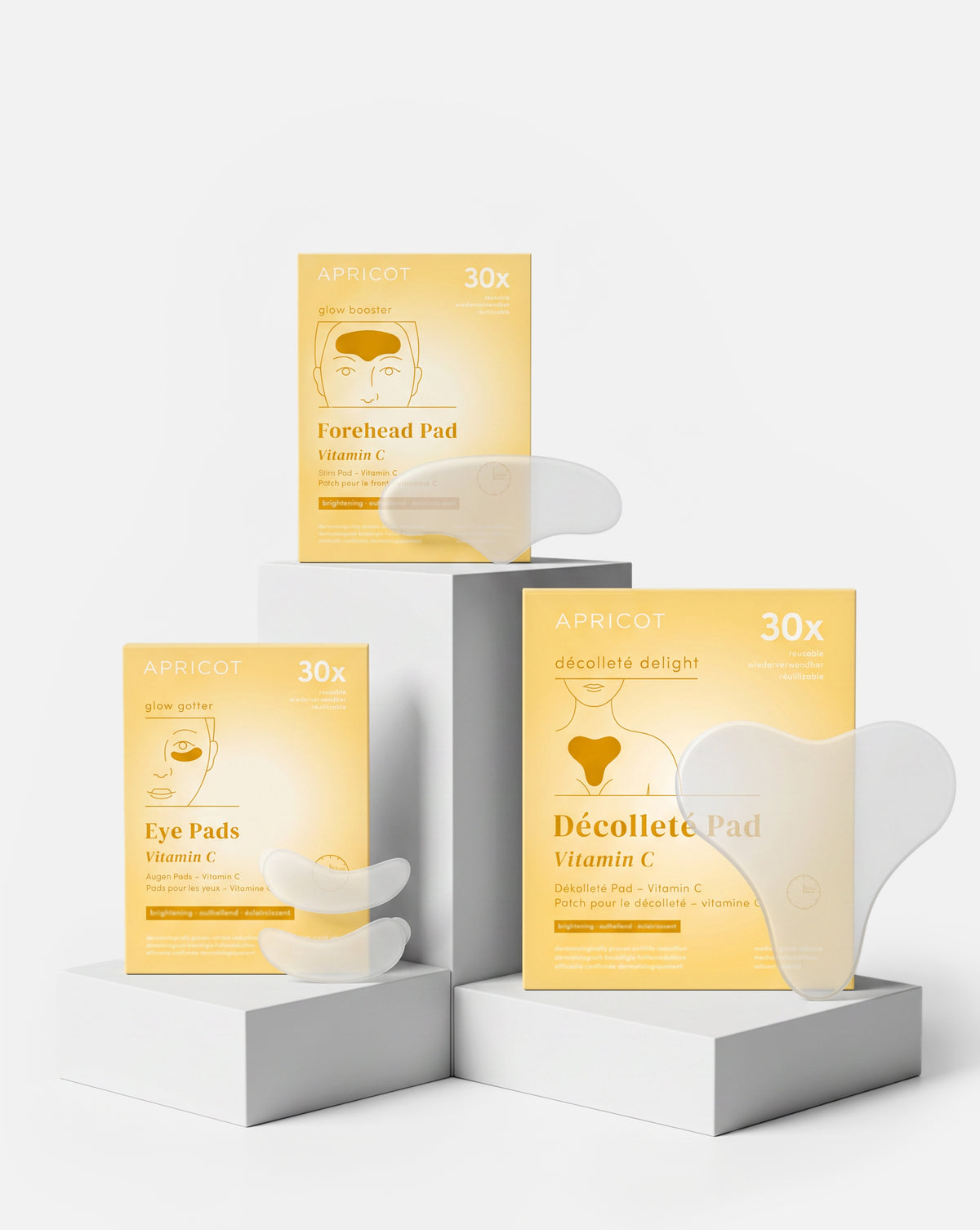 APRICOT Beauty-Set bestehend aus Vitamin C Dekolleté Pad, Vitamin C Stirn Pad und Vitamin C Augenpads