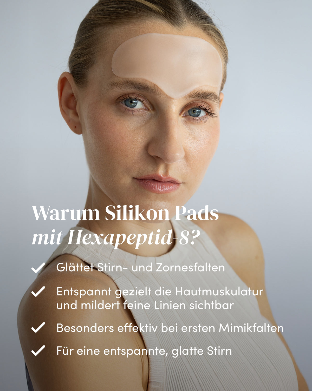 Stirn Pad mit Hexapeptid-8 für die Stirnpartie zur Reduzierung von Stirn- und Zornesfalten