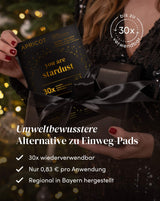 Pads para ojos con purpurina y ácido hialurónico.