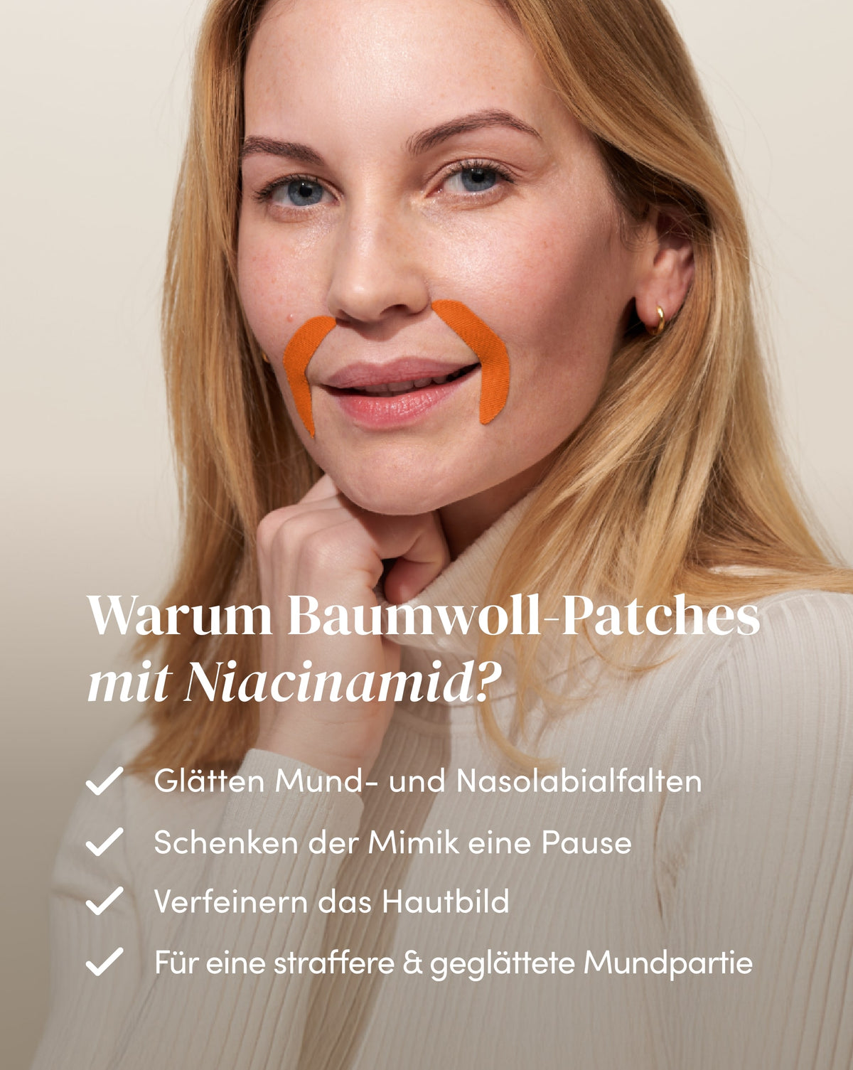 Mund Patches mit Niacinamid für die Mundpartie zur Reduzierung von Mund- und Nasolabialfalten