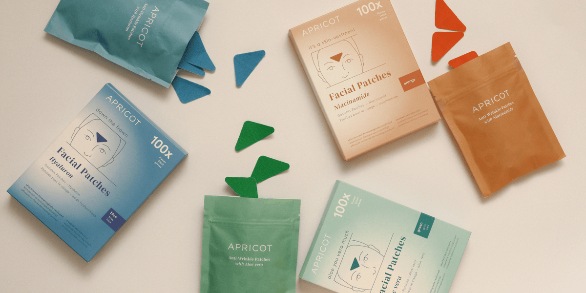 APRICOT Facial Patches mit Hyaluron, Niacinamide und Aloe Vera samt farbigen Patches