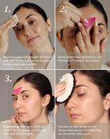 Anwendung der APRICOT Zornesfalten Patches mit Panthenol an der Stirnpartie