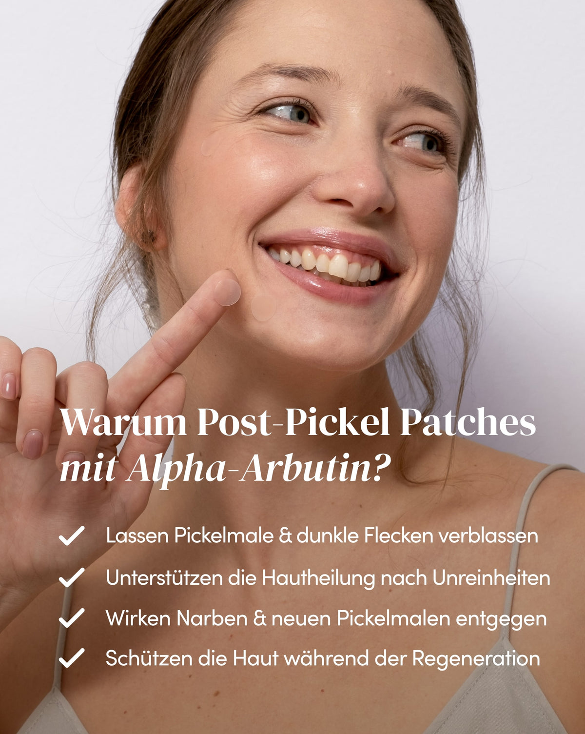 Post-Pickel Patches mit Alpha-Arbutin und Niacinamid zur Unterstützung der Hautheilung und zur Reduzierung der Bildung von Narben und Pickelmalen