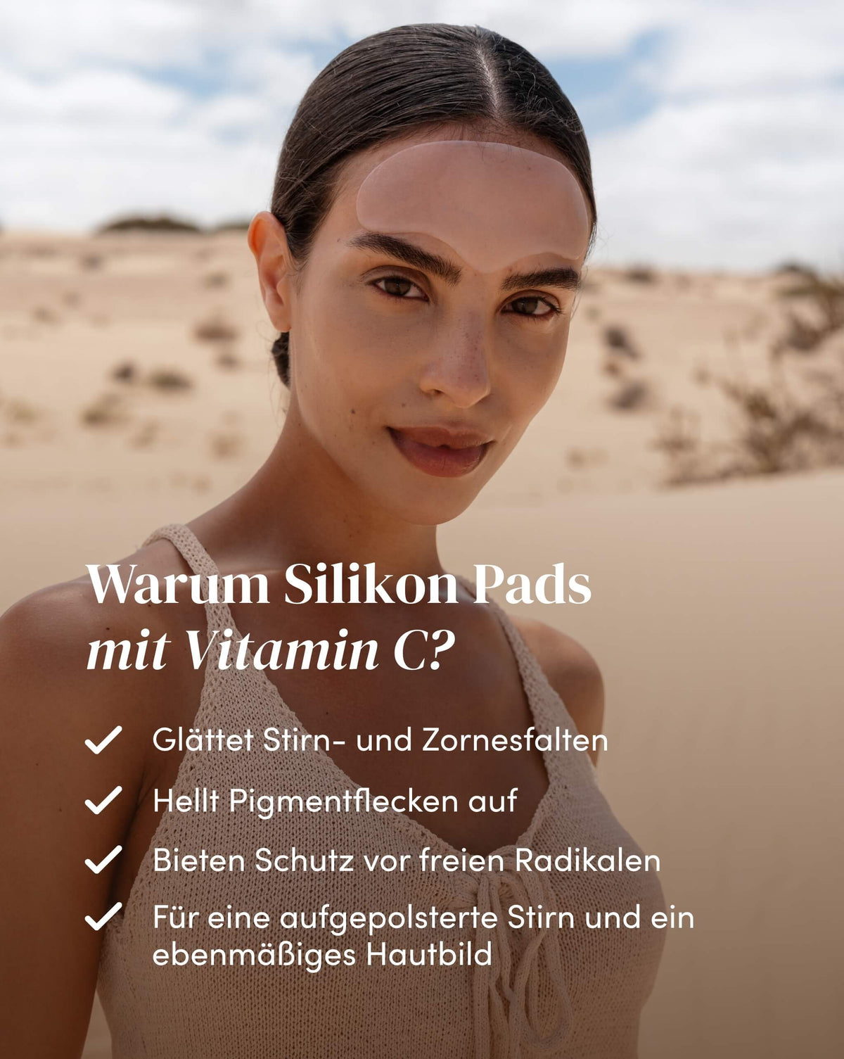 Stirn Pad mit Vitamin C für die Stirnpartie zur Reduzierung von Stirn- und Zornesfalten und Aufhellung von Pigmentflecken