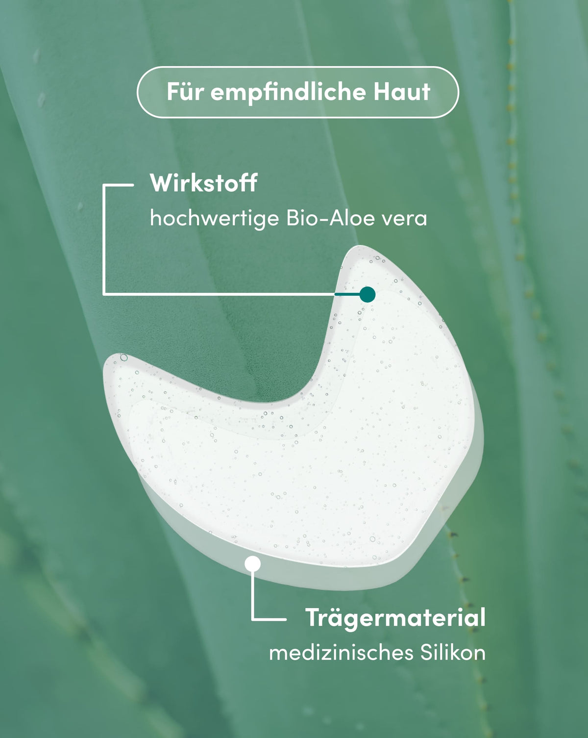 Transparentes Augenpad mit Aloe vera aus medizinischem Silikon