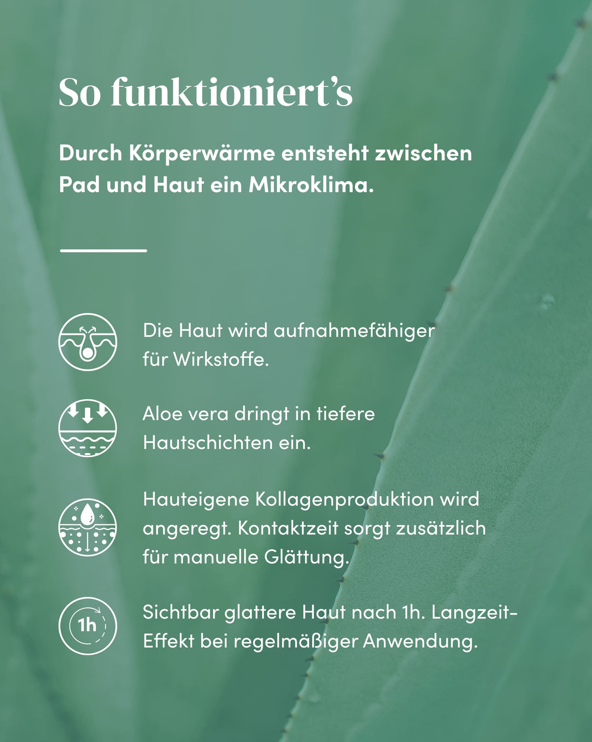 Wirkweise der Silikon-Augenpads mit Aloe vera für sichtbar glattere Haut