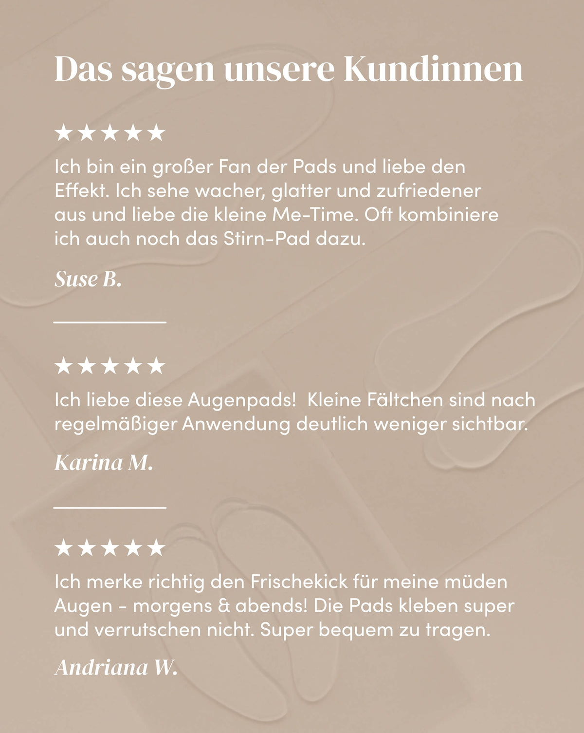 Wirksamkeit von Hyaluron Silikon-Augenpads anhand von Kundenfeedback