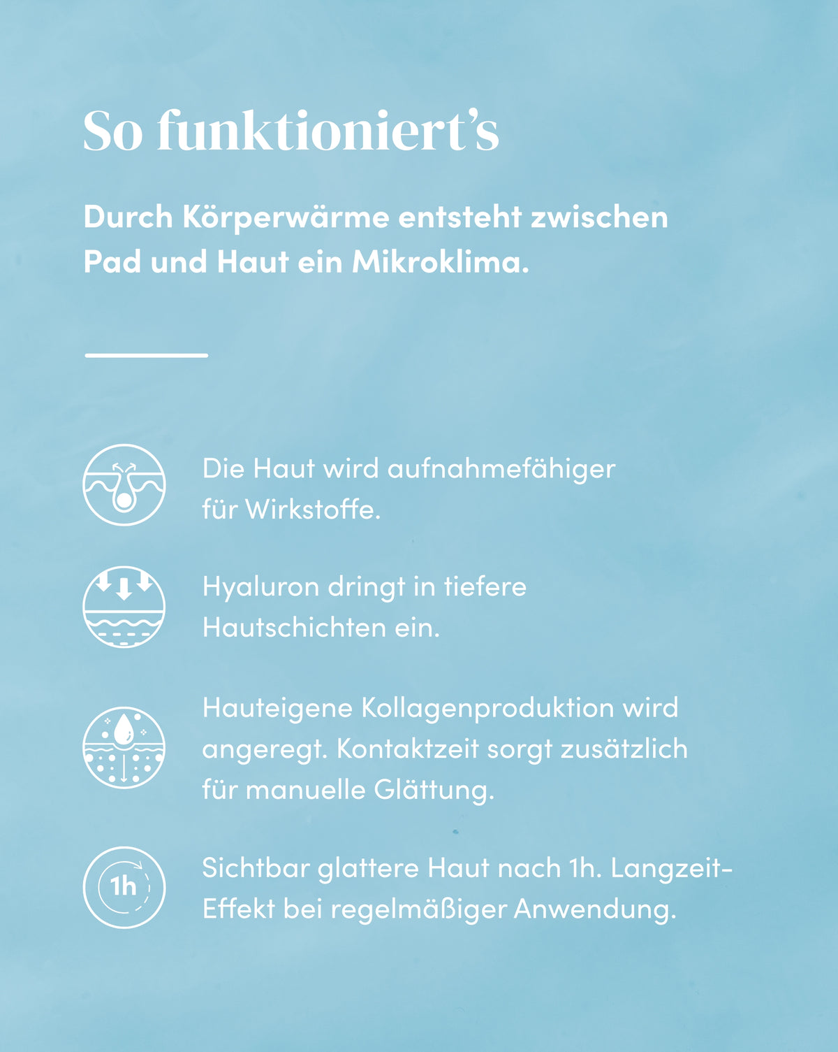 Wirkweise der Silikon-Augenpads mit Hyaluron für sichtbar glattere Haut