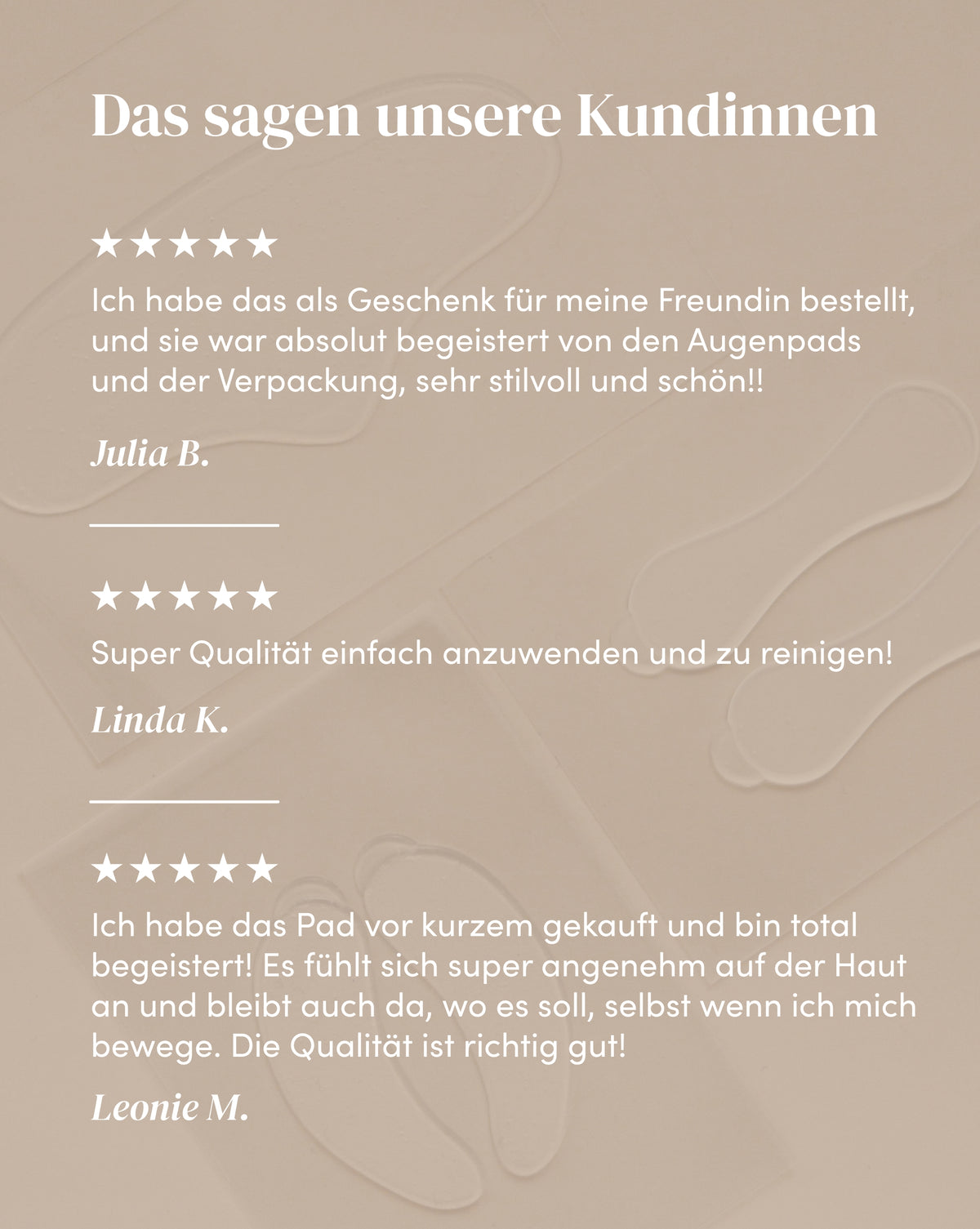 Wirksamkeit von Hyaluron Silikon-Augenpads anhand von Kundenfeedback