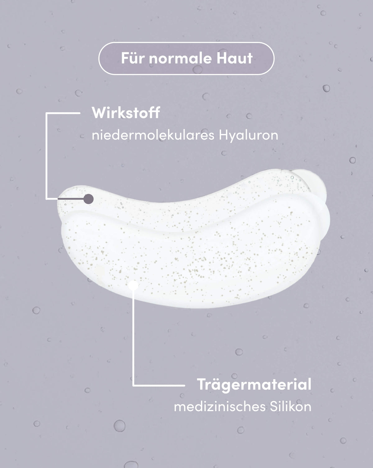 Transparentes Augenpad mit Hyaluron aus medizinischem Silikon