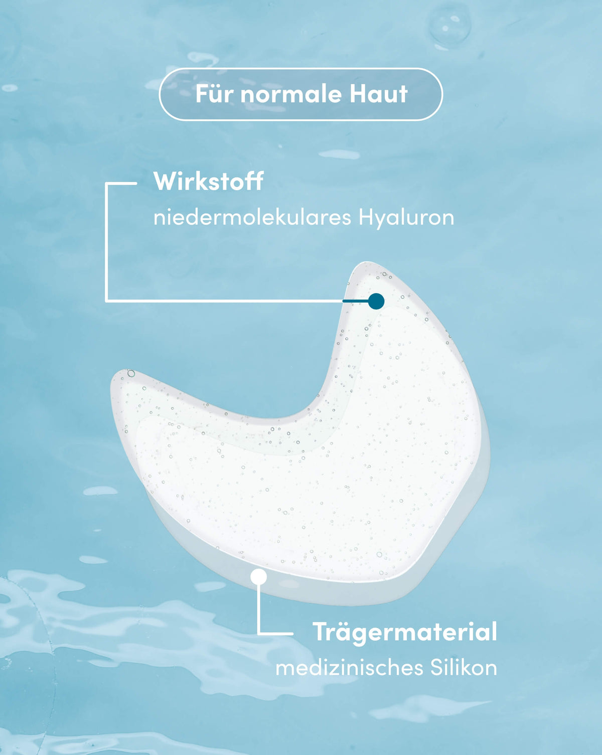 Transparentes Augenpad mit Hyaluron aus medizinischem Silikon