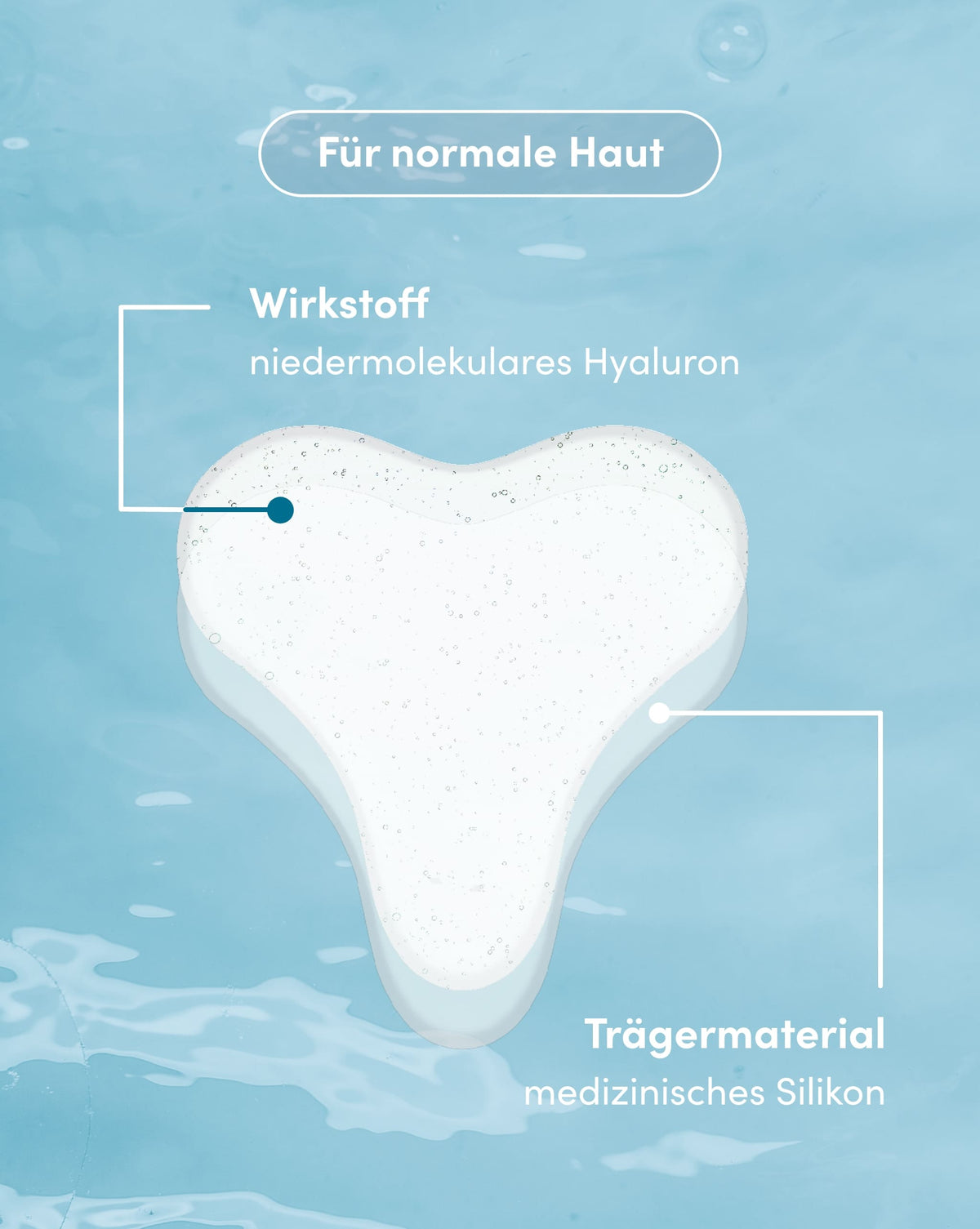 Transparentes Dekolleté Pad mit Hyaluron aus medizinischem Silikon