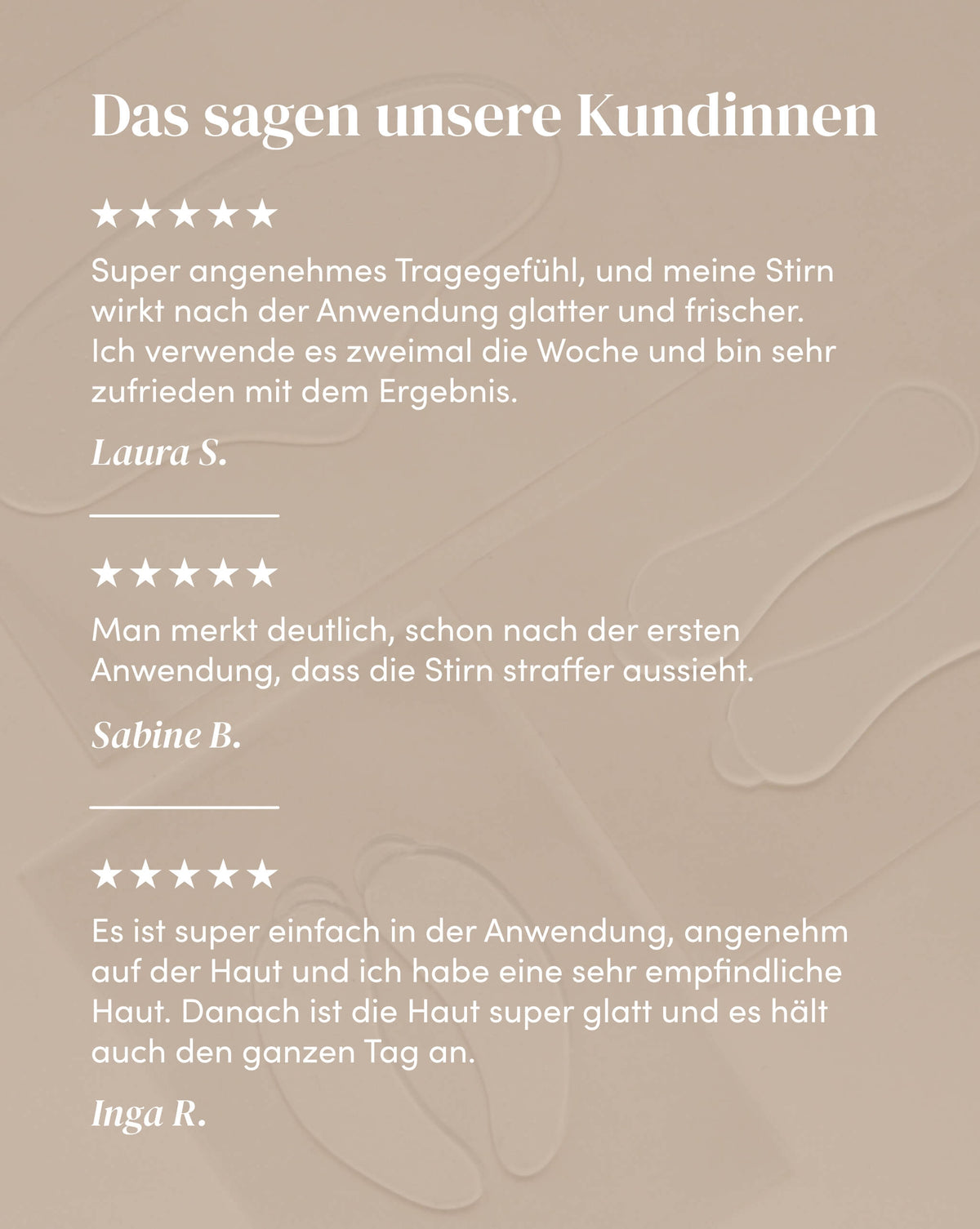 Wirksamkeit des Hyaluron Silikon-Stirn Pad anhand von Kundenfeedback