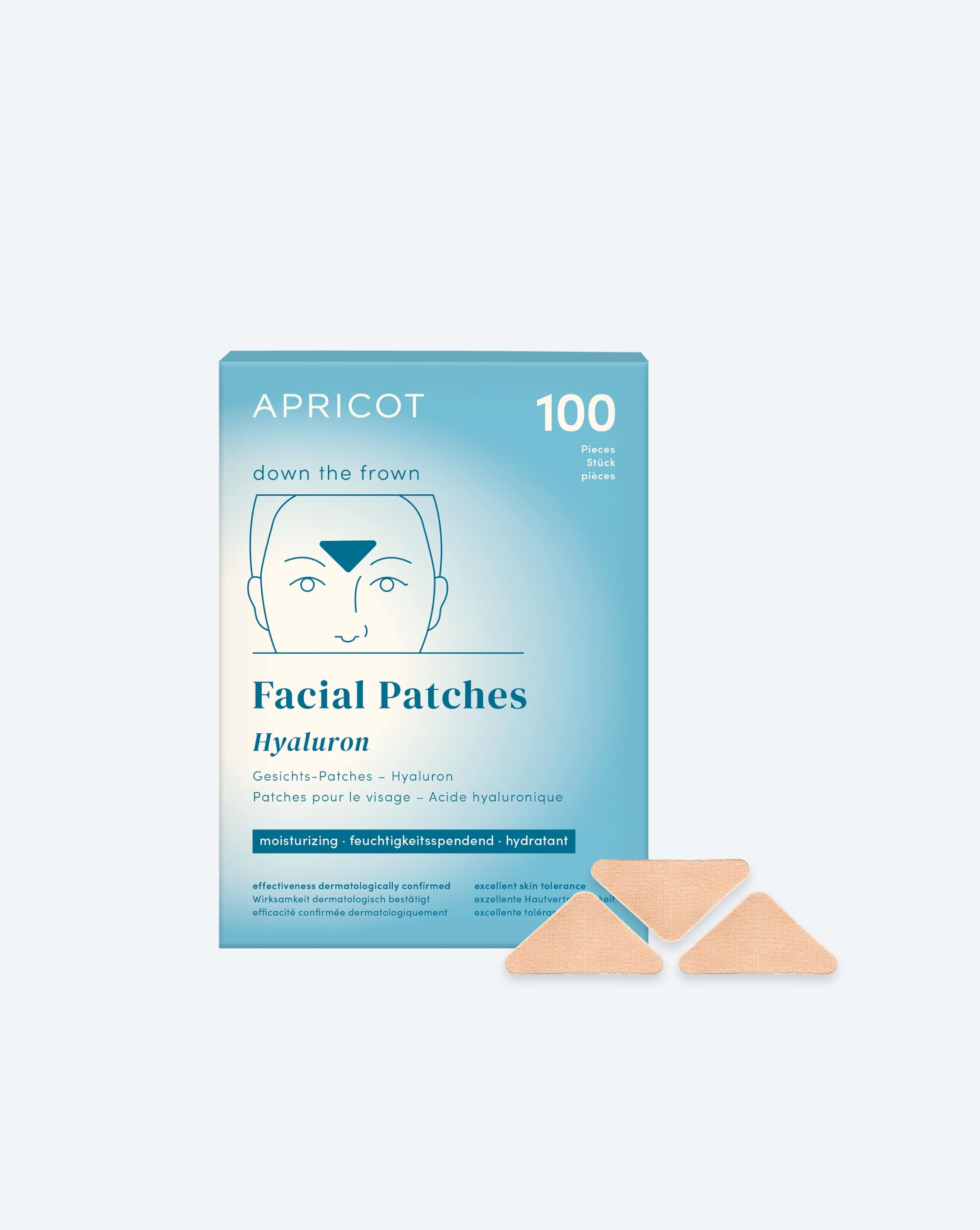 APRICOT Zornesfalten Patches mit Hyaluron für die Stirnpartie
