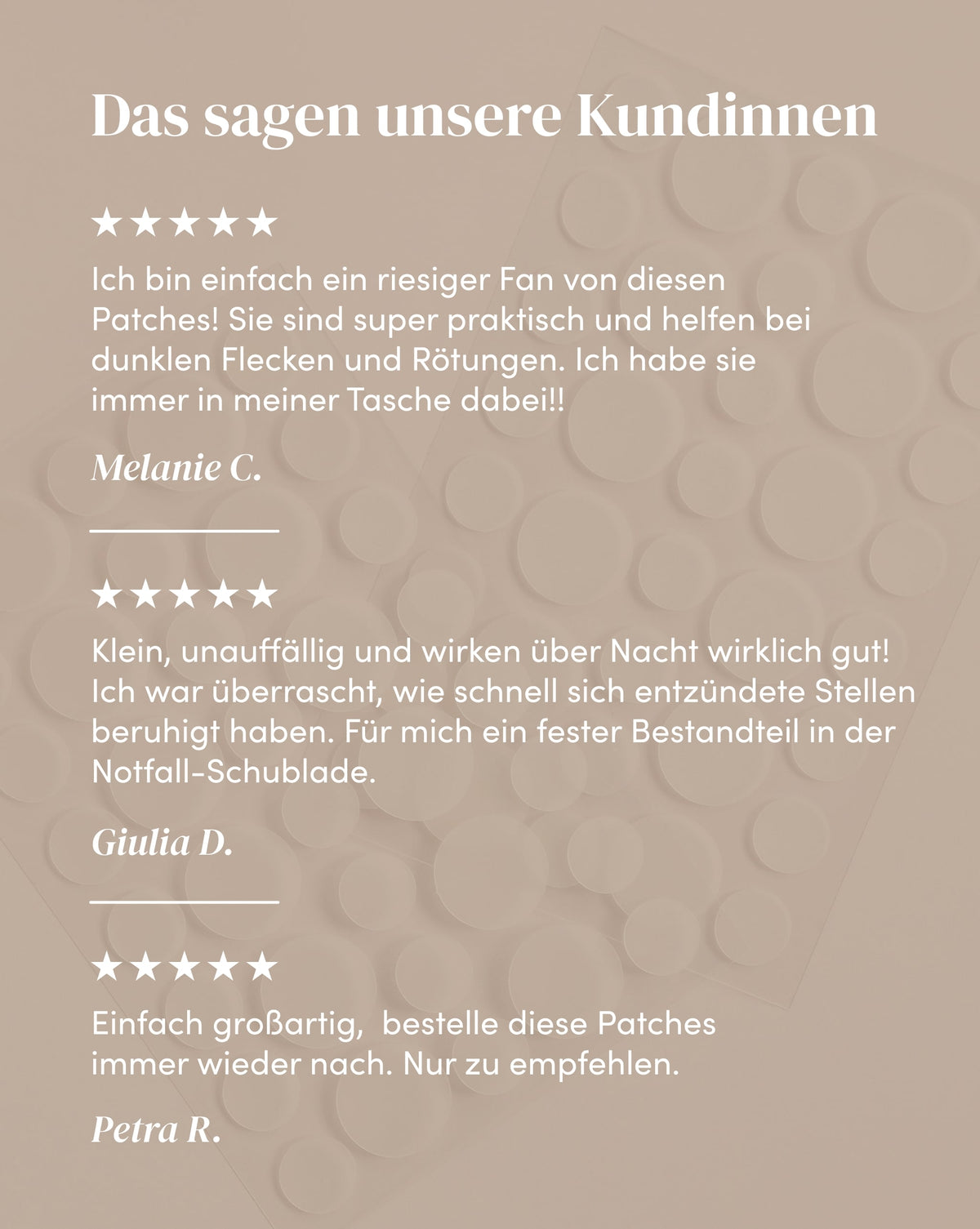 Wirksamkeit der Pickel Patches mit Hydrokolloid anhand von Kundenfeedback