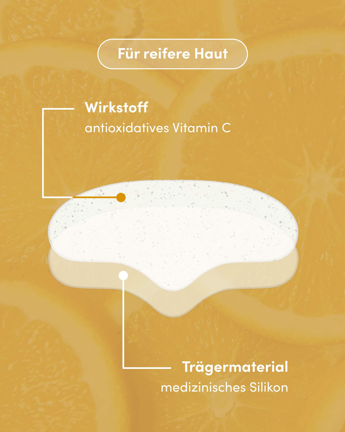 Transparentes Stirn Pad mit Vitamin C aus medizinischem Silikon